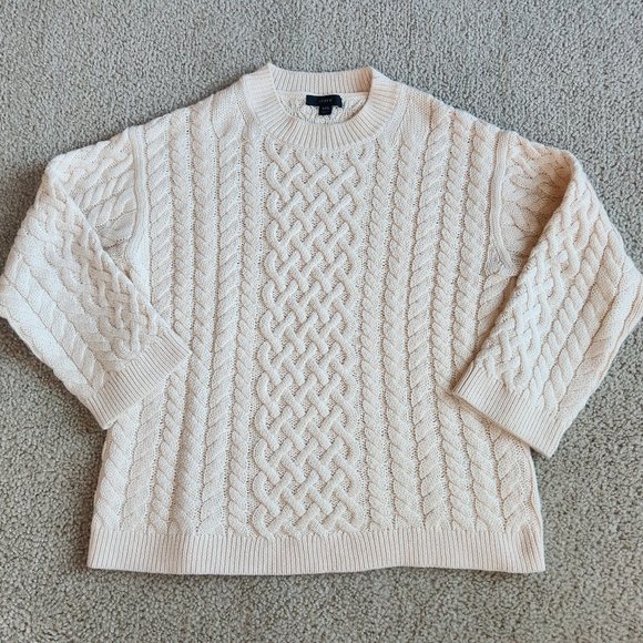 J. Crew Sweaters - NWOT J. Crew Cotton Cashmere Cable Knit Pullover in Palest Peach RUNS BIG